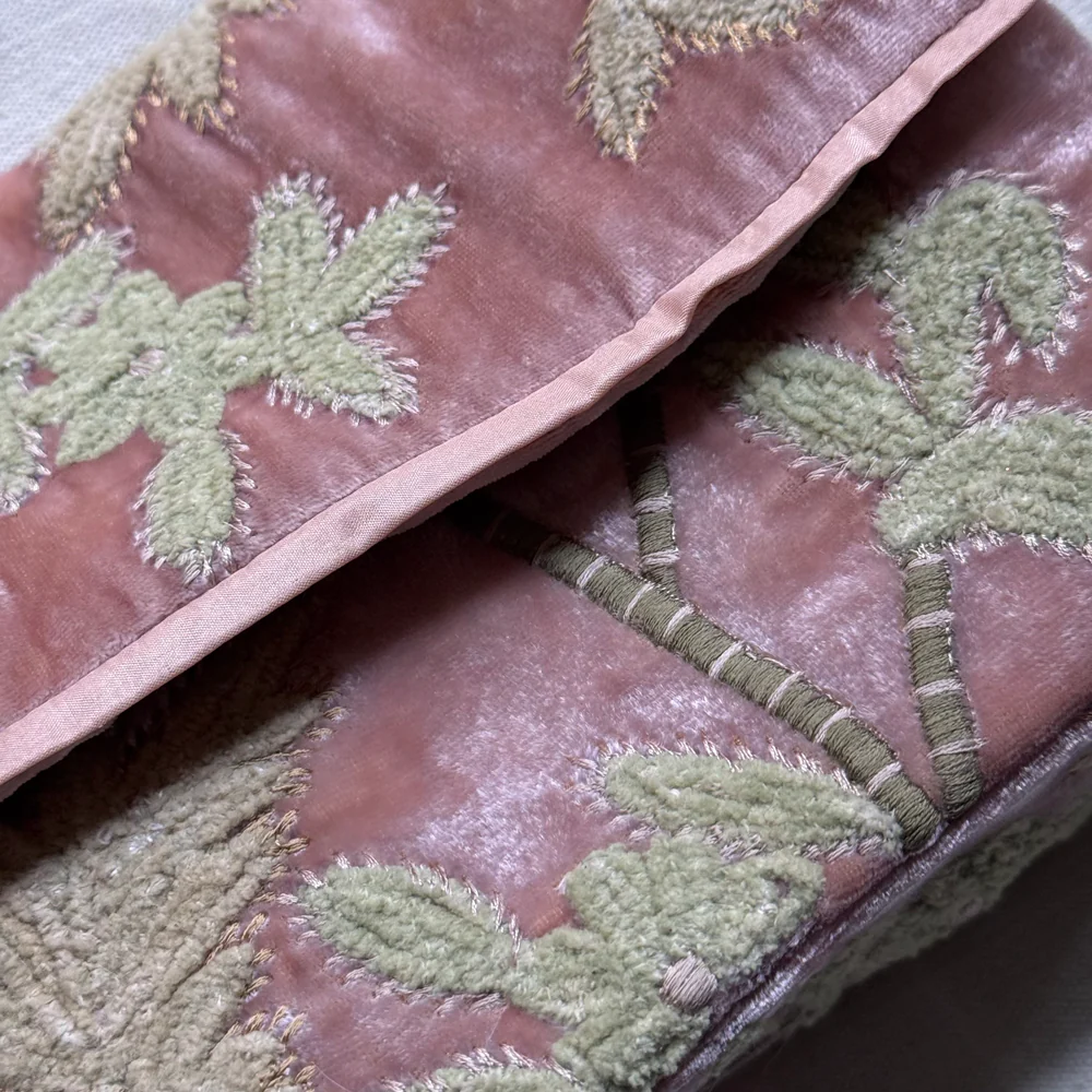Candolyn Embroidered Silk Velvet Shoulder Bag in Pink Quartz - Image 3