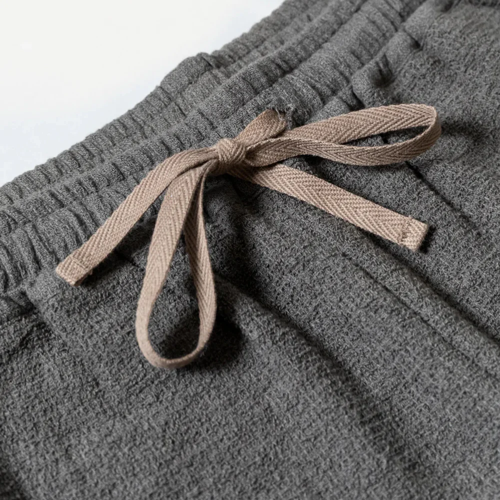 Charcoal Cotton Pile Relax Shorts - Image 2
