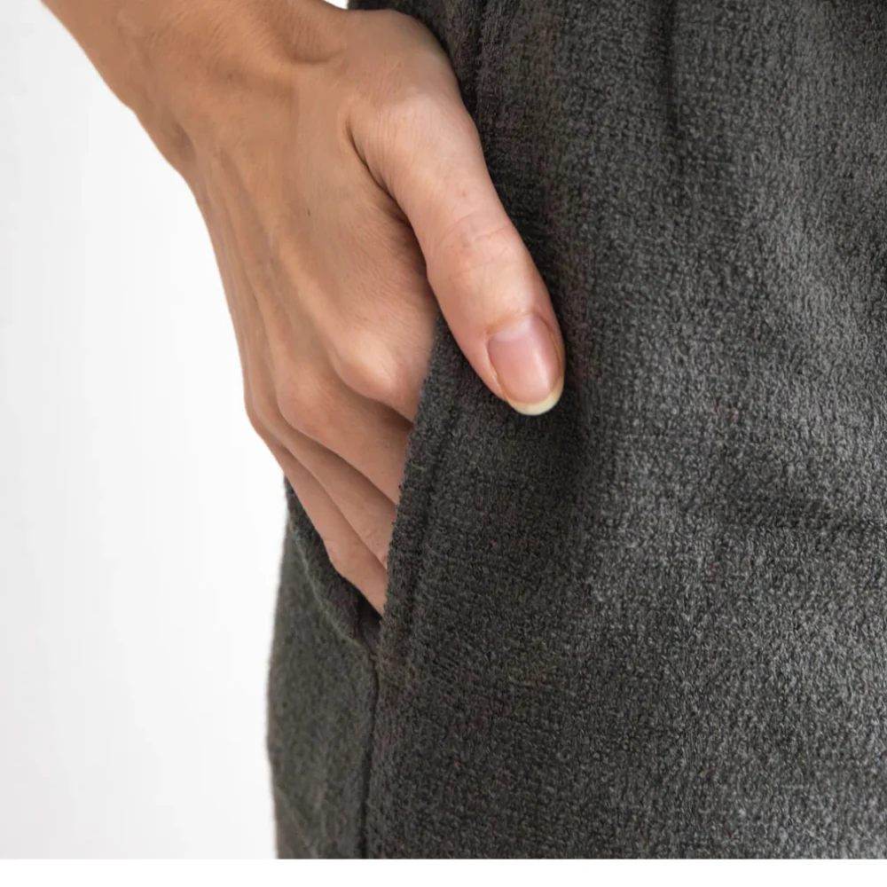 Charcoal Cotton Pile Relax Shorts - Image 3