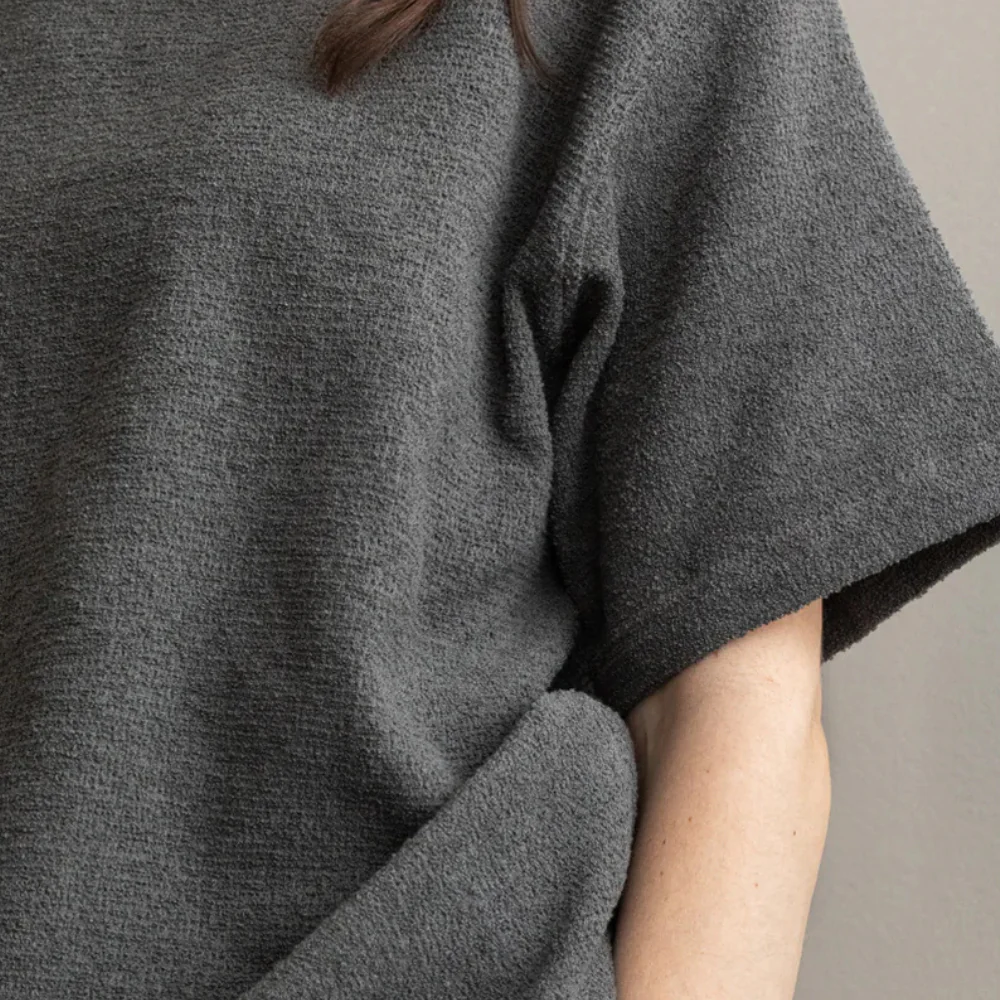 Charcoal Cotton Pile T-Shirt - Image 3