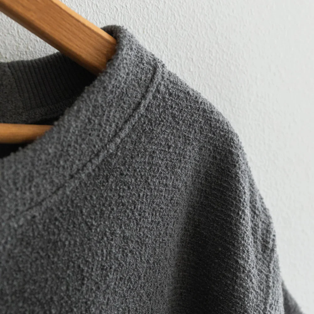 Charcoal Cotton Pile T-Shirt - Image 4