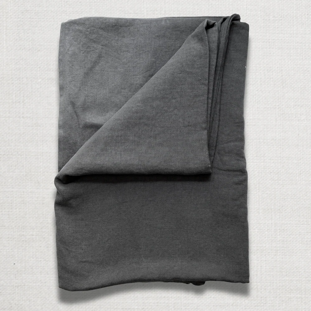 Charvet Editions Heavy Linen King Bedcover in Gray