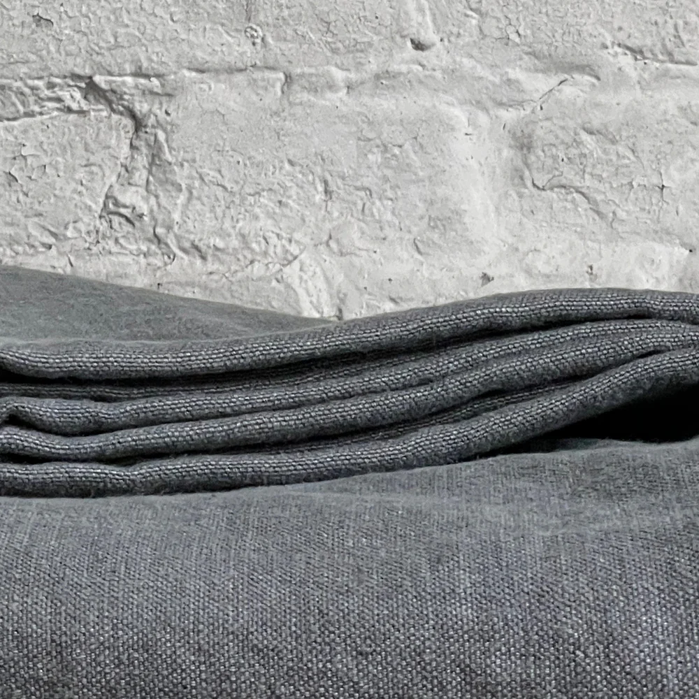 Charvet Editions Heavy Linen King Bedcover in Gray - Image 2