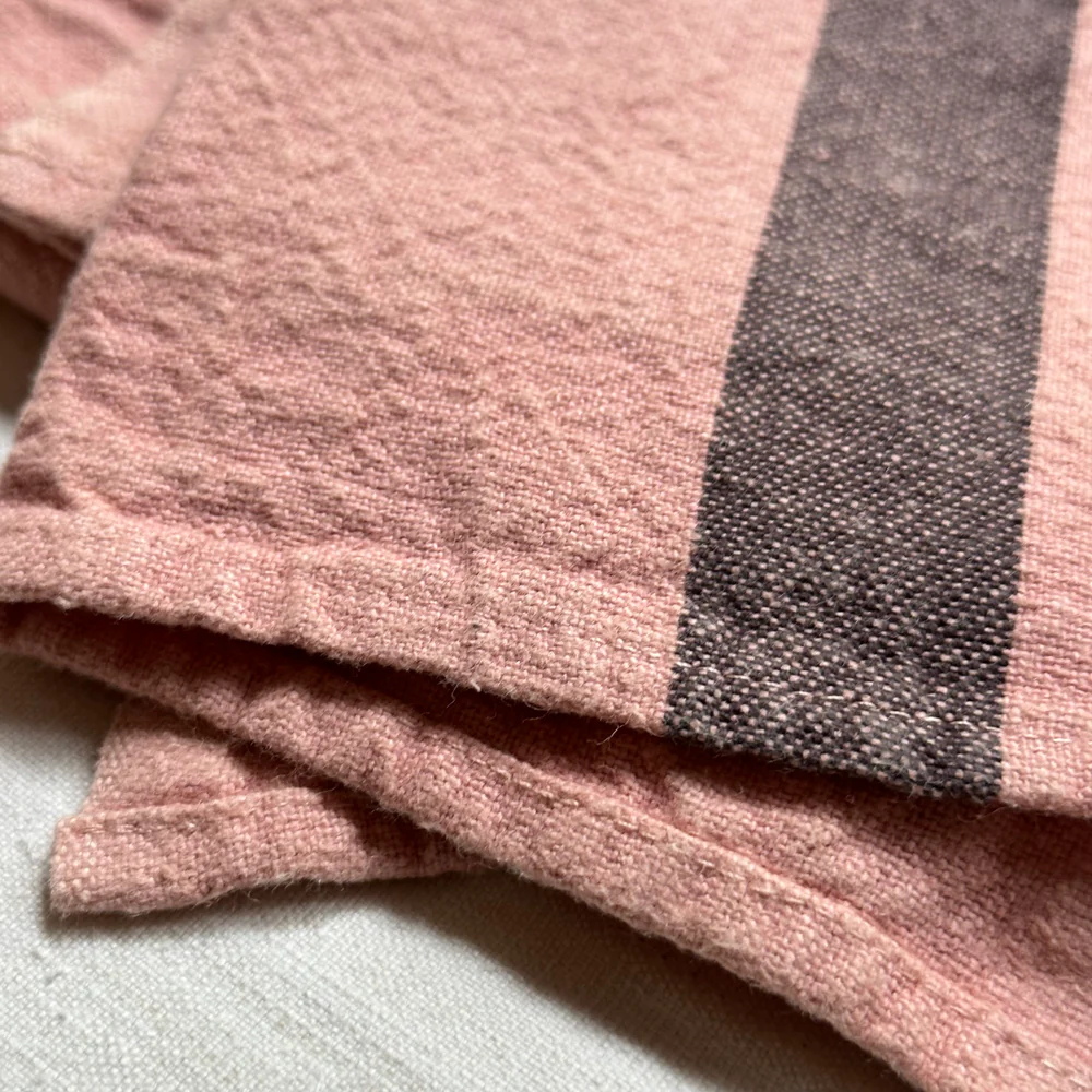Charvet Editions Striped Linen Tea Towel in Pétale - Image 2