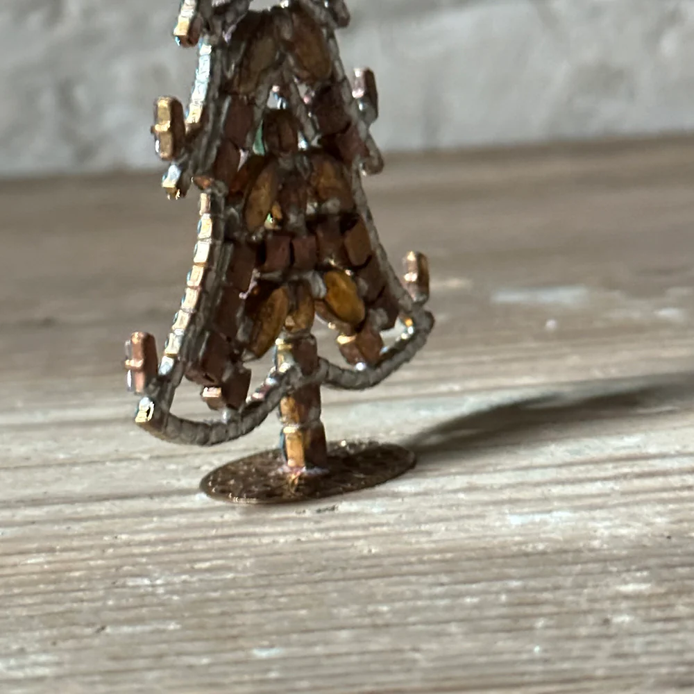 Small Nostalgic Jeweled Clear Candles Glass Crystal Tree - Image 3