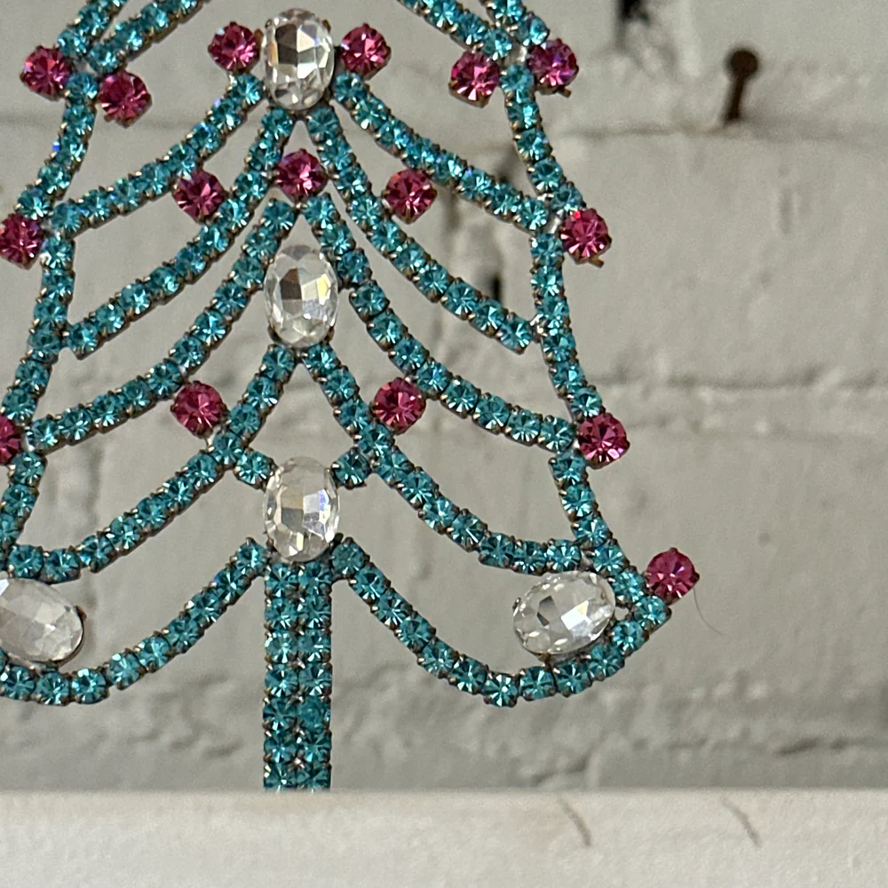 Crystal Jeweled Tree in Blue & Rose - Image 3