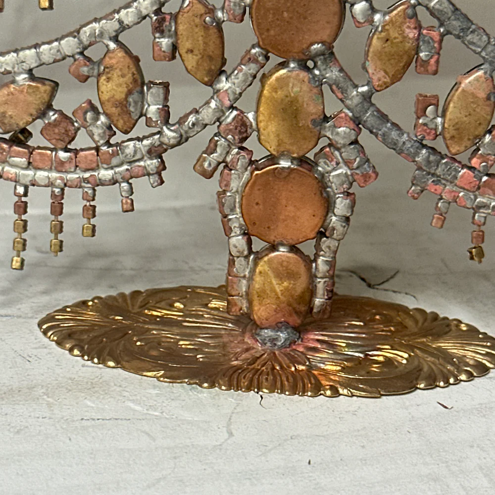 Crystal Jeweled Tree in Green & Clear Fringe - Image 3