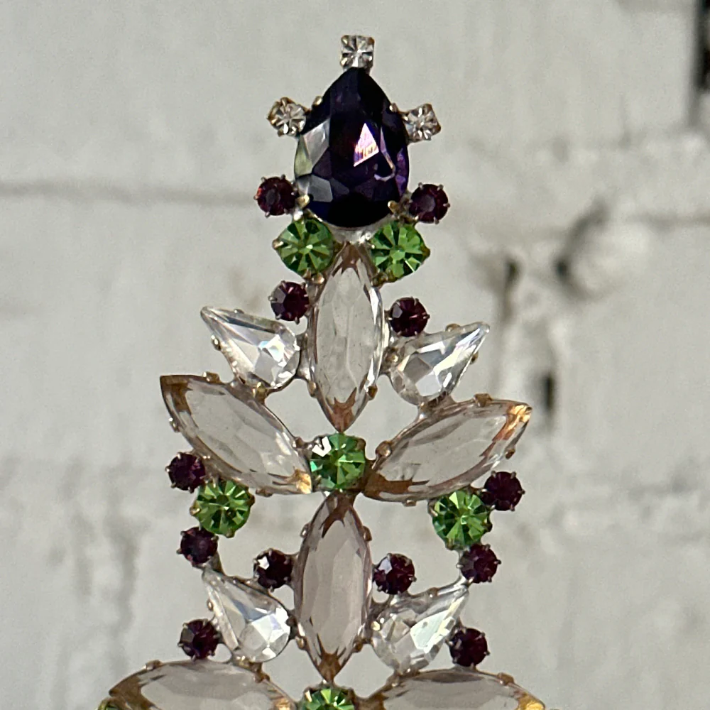 Crystal Jeweled Tree in Green & Navy - Image 3
