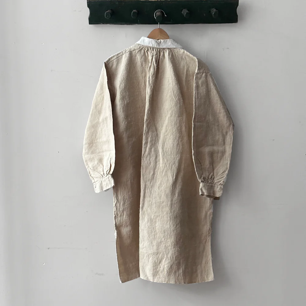 Custom 19th-century Linen Night Shirt with Vintage Buttons (#7) - Image 10