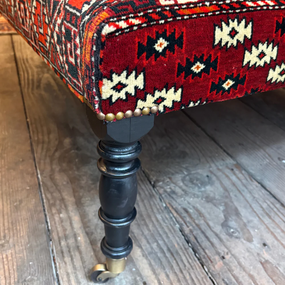 Custom Antique Caucasian Rug Ottoman #3 - Image 6