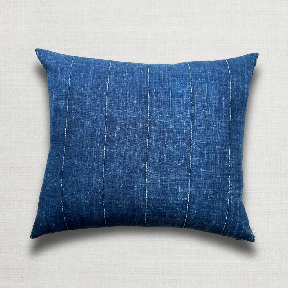 Custom Ikat Pillow with Indigo Backing - Image 2