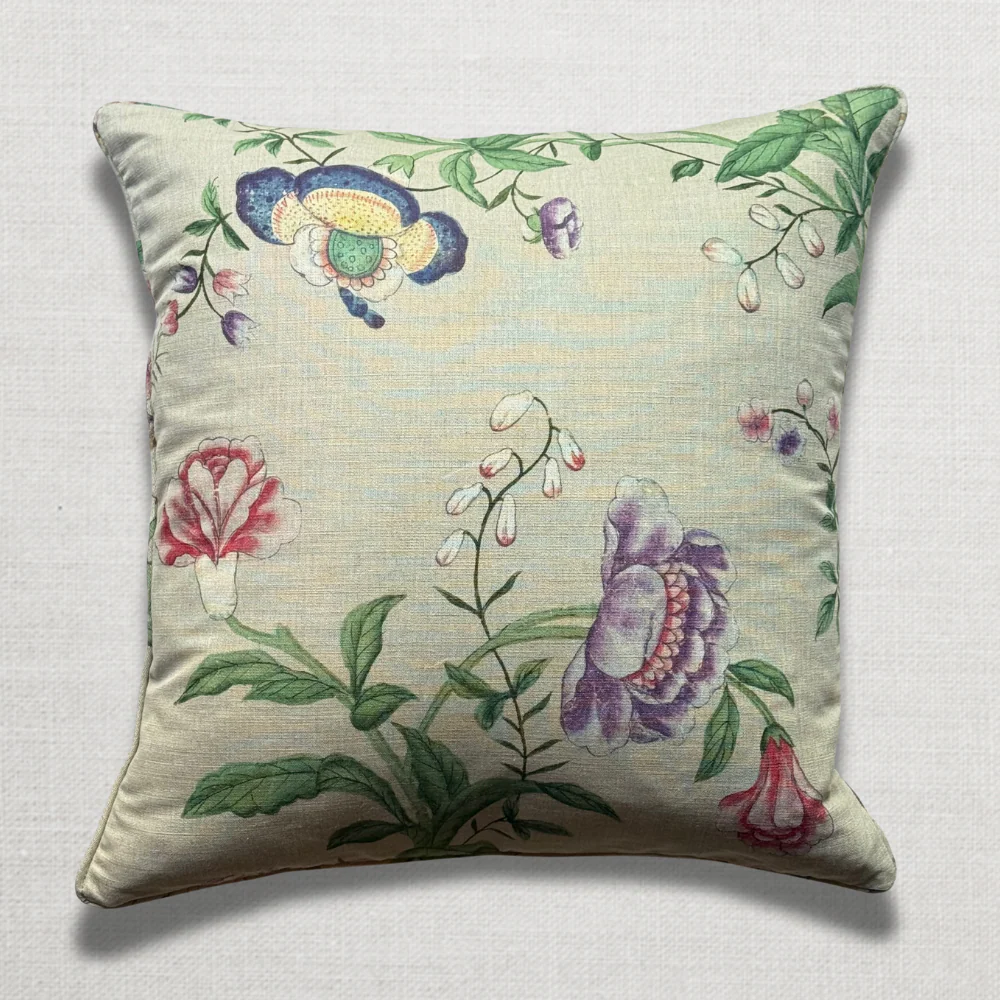 Custom John Derian for Pierre Frey "Le Paravent Chinois" Pillow in "Chantilly Cream" (#13) - Image 2