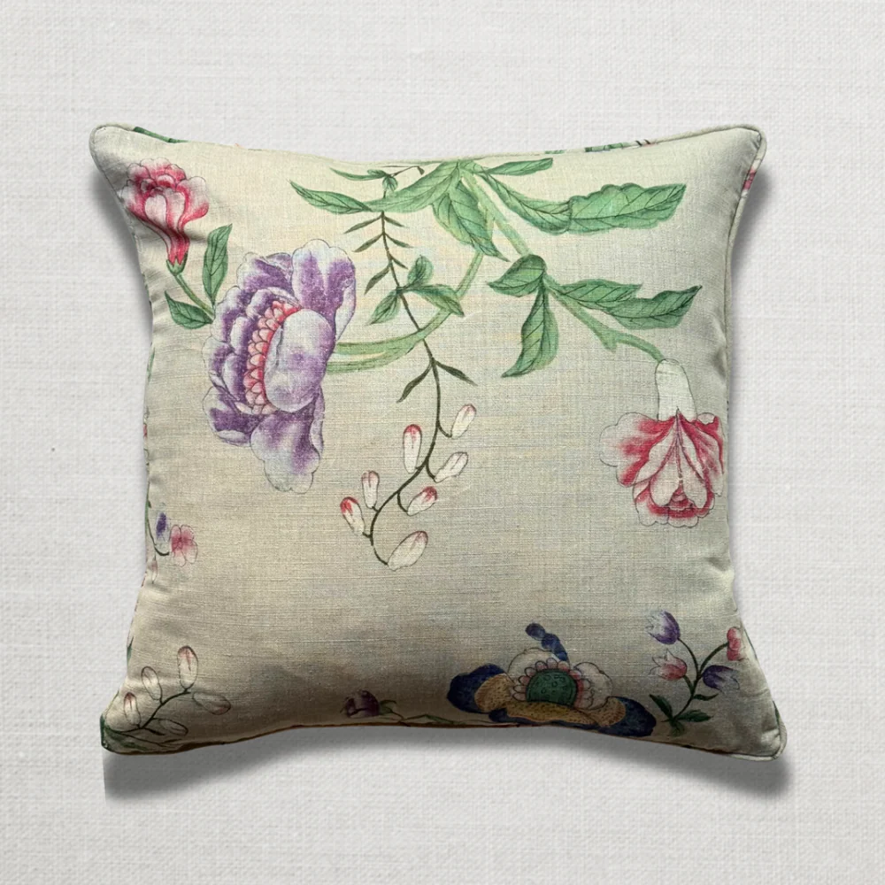 Custom John Derian for Pierre Frey "Le Paravent Chinois" Pillow in "Chantilly Cream" (#17) - Image 2