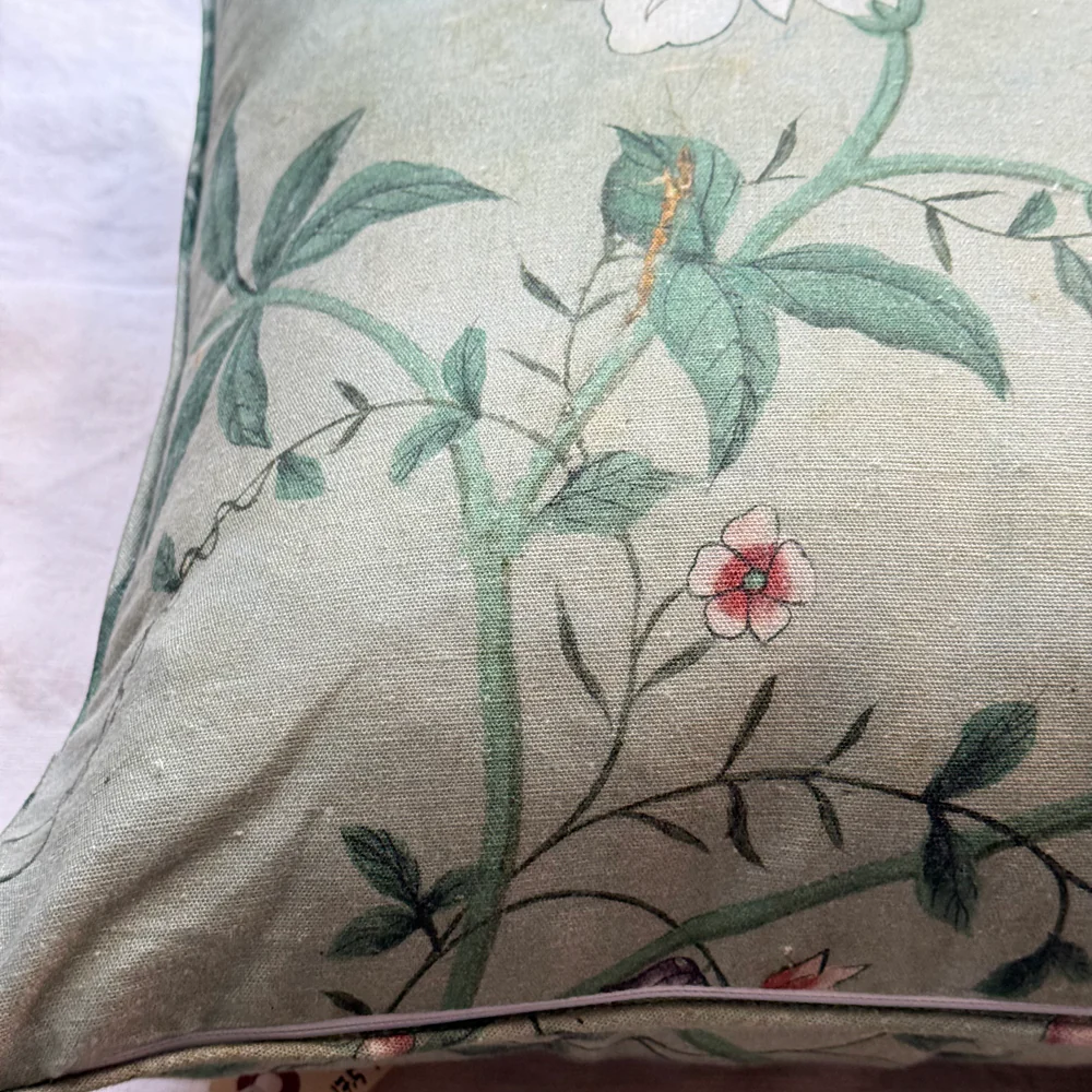 Custom John Derian for Pierre Frey "Le Paravent Chinois" Pillow in Original Green (#27) - Image 3