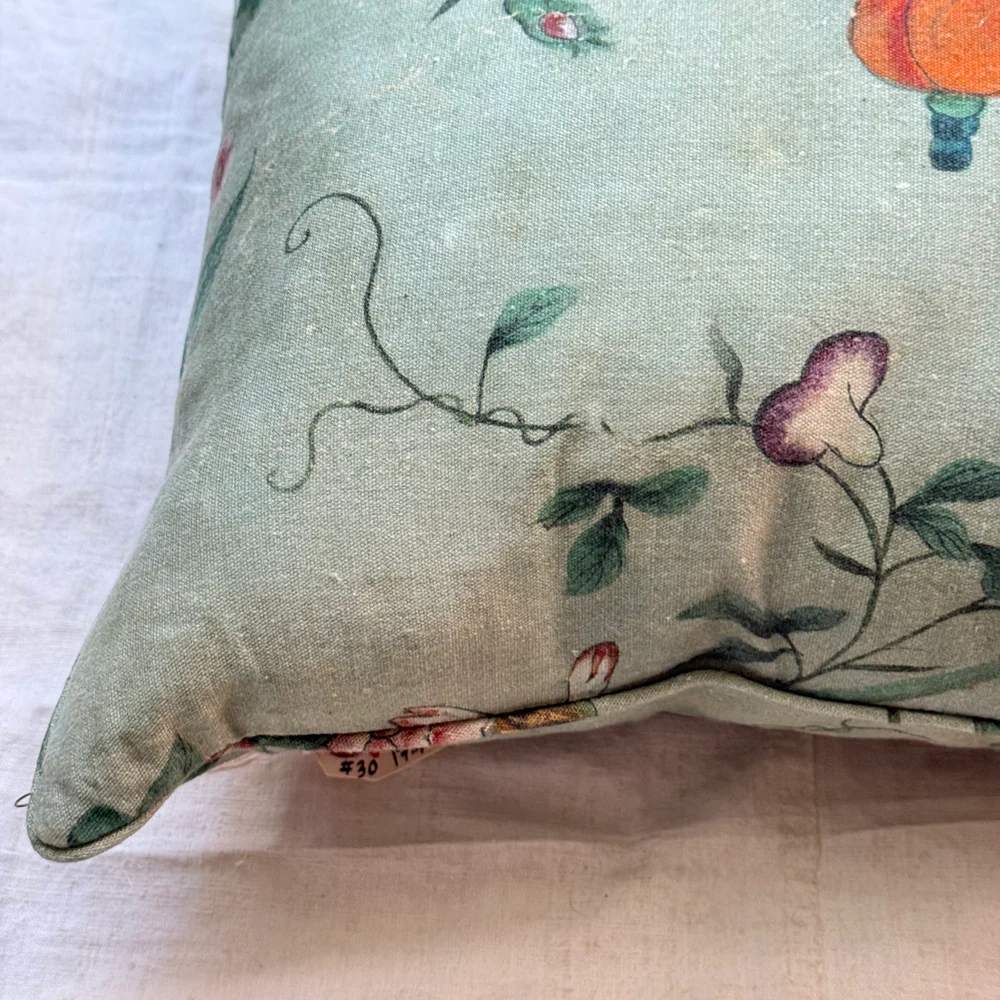 Custom John Derian for Pierre Frey "Le Paravent Chinois" Pillow in Original Green (#30) - Image 3