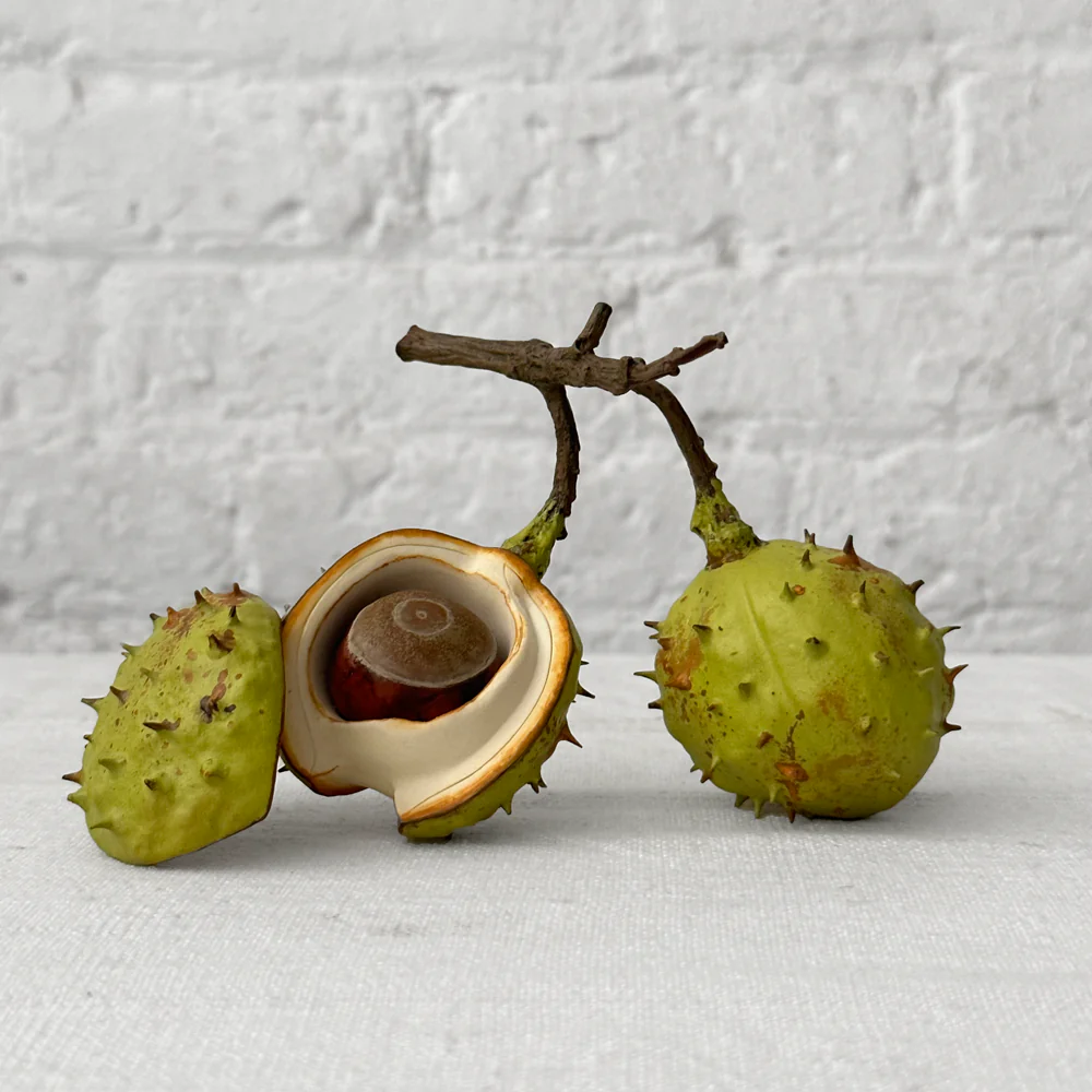 Double Porcelain Horse Chestnut with Removable Chestnut