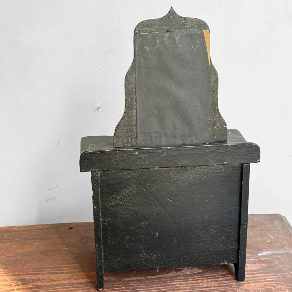 Early 20th-century Black Painted Miniature Doll's Chest - Image 5