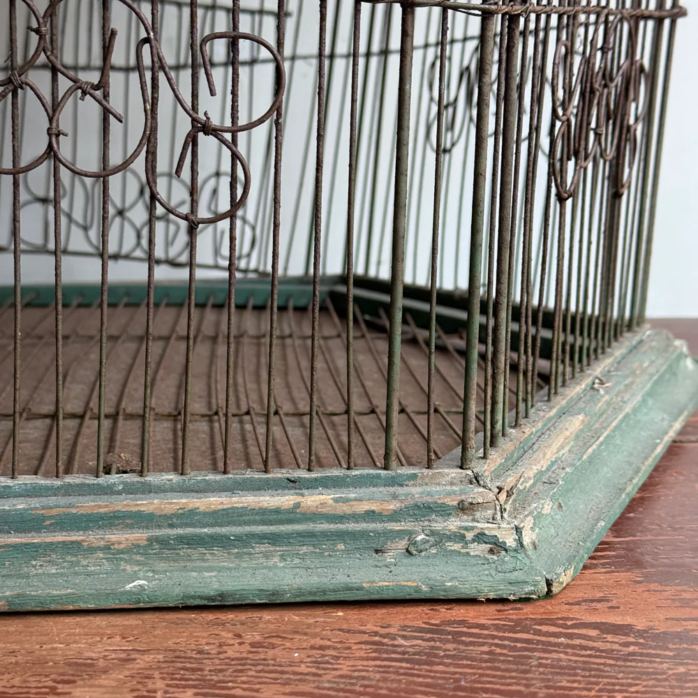 Early 20th-century Tin and Wire Bird Cage - Image 3