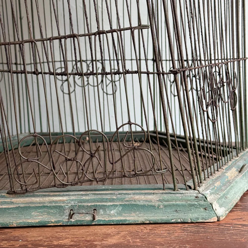 Early 20th-century Tin and Wire Bird Cage - Image 4