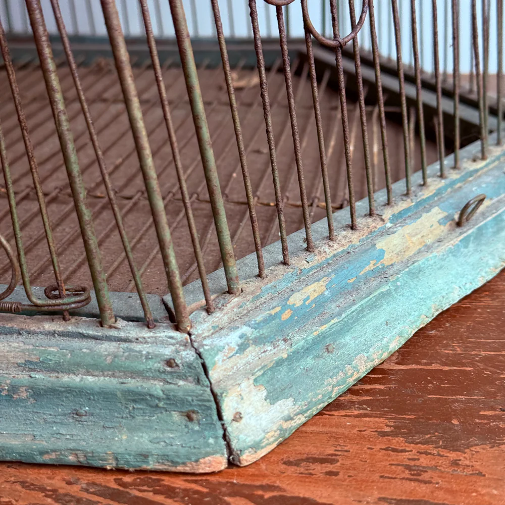 Early 20th-century Tin and Wire Bird Cage - Image 6