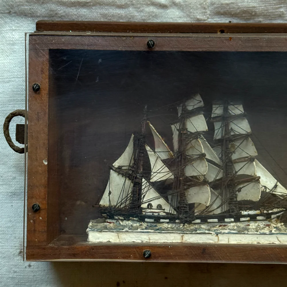 Early 20th-century Tiny American Ship Diorama - Image 2