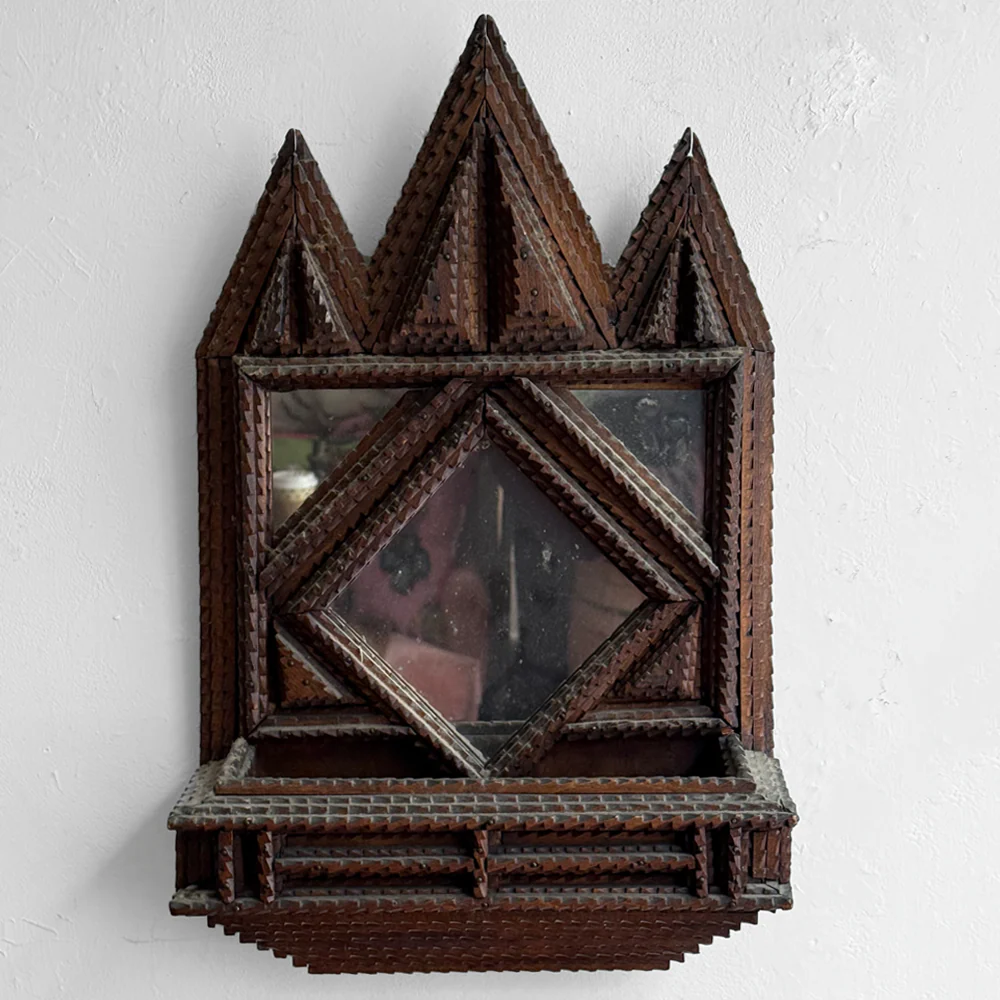 Early 20th-century Tramp Art Wall Hanging - Image 2