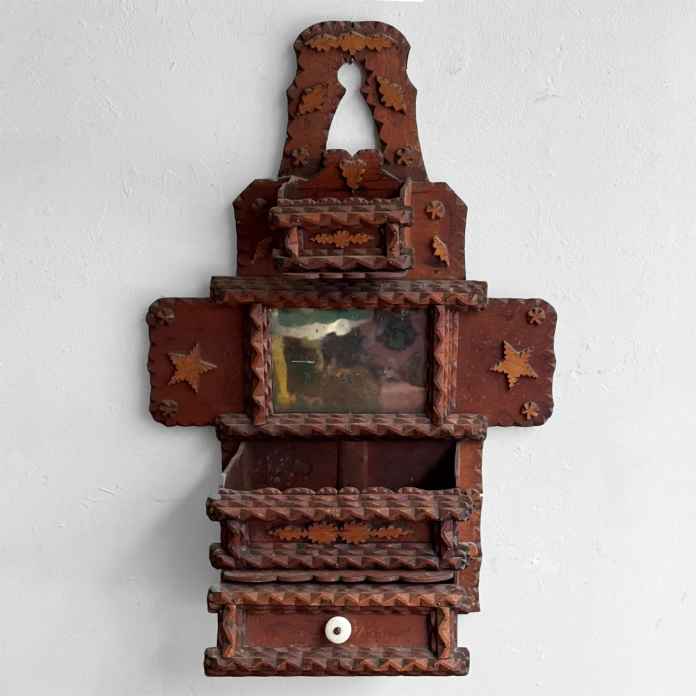 Early 20th-century Tramp Art Wall Hanging - Image 2