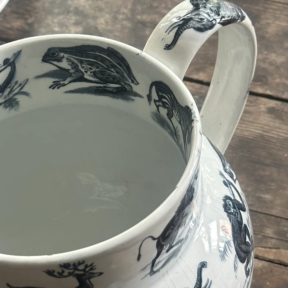 Elsmore & Forster Ironstone Transfer Printed Animals Pearlware Pitcher - Image 3