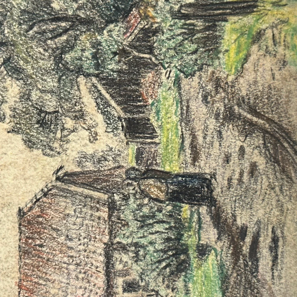 Evert Rabbers Early 20th-century Landscape Drawing (ER2412) - Image 2