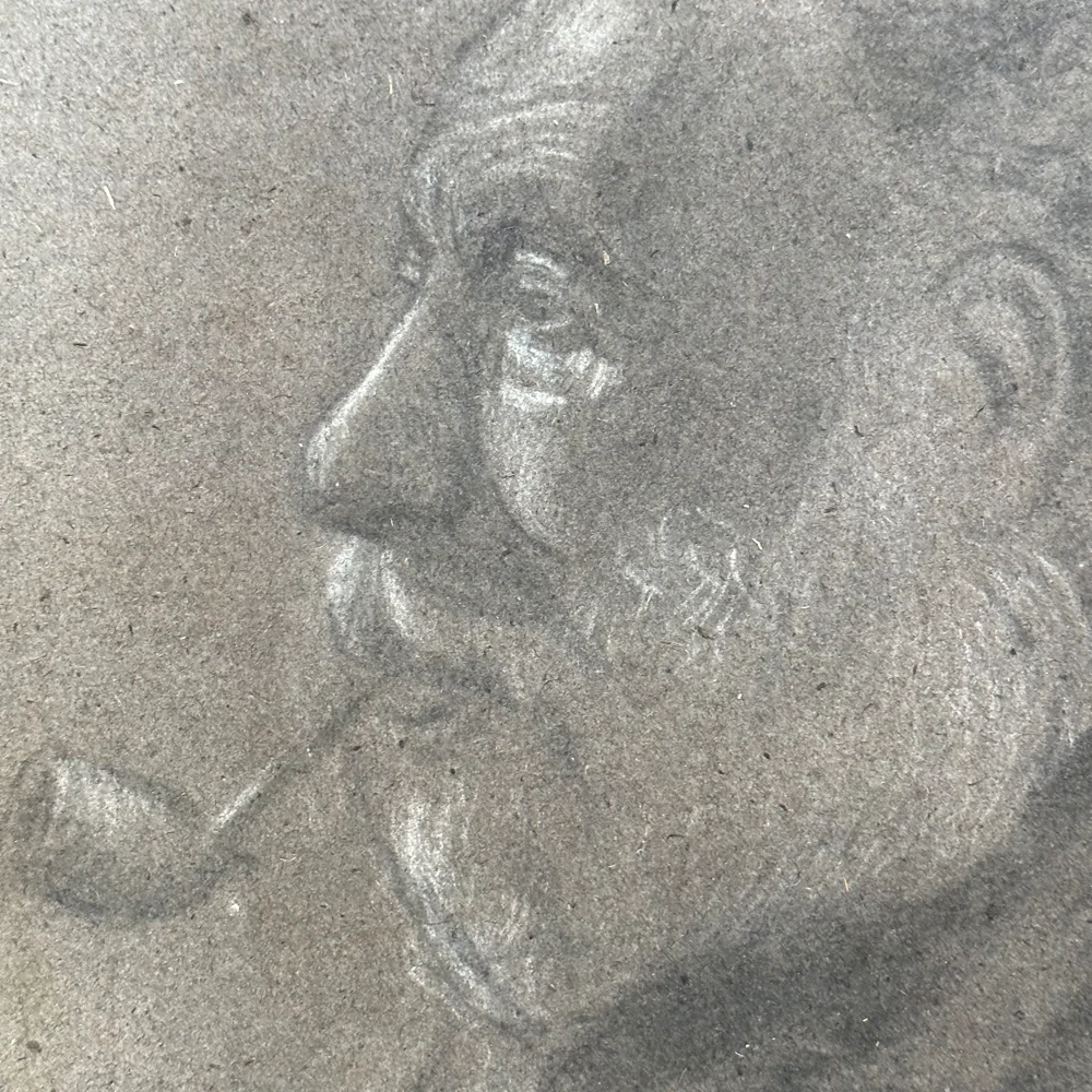 Evert Rabbers Early 20th-century Portrait Drawing (ER2401) - Image 2