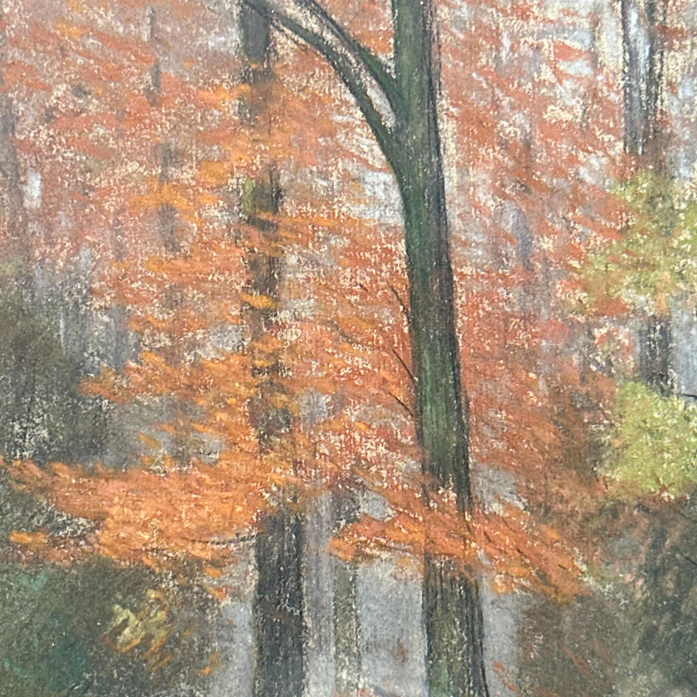 Evert Rabbers Framed Early 20th-century Landscape Pastel Drawing #15 - Image 2
