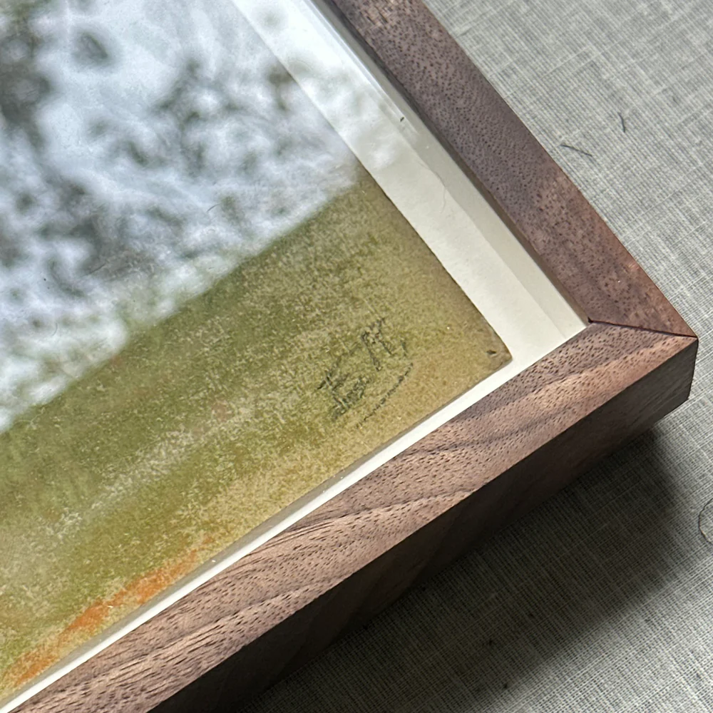 Evert Rabbers Framed Early 20th-century Landscape Pastel Drawing #15 - Image 4