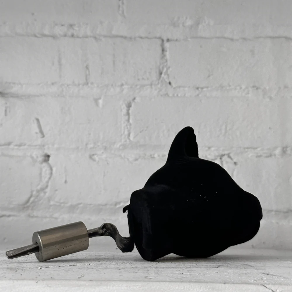 Flocked Black Bobble Head Black Cat - Image 5