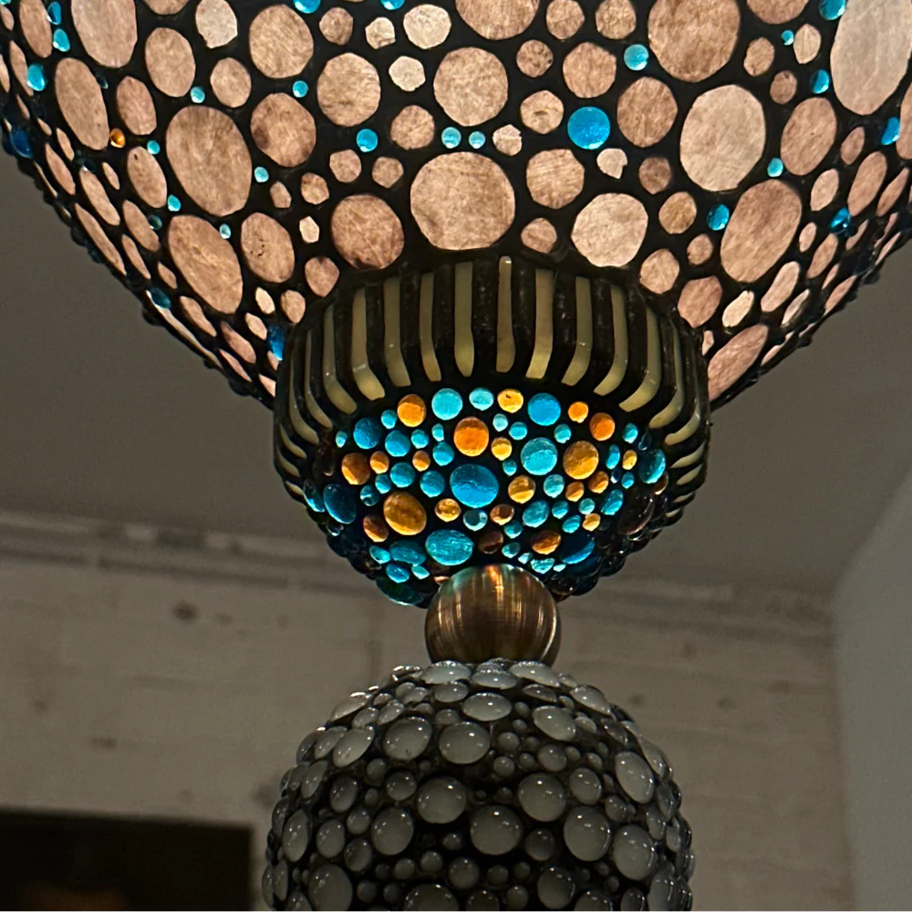 Glass "Majarincess” Lantern in Blue by Adam Kurtzman - Image 3