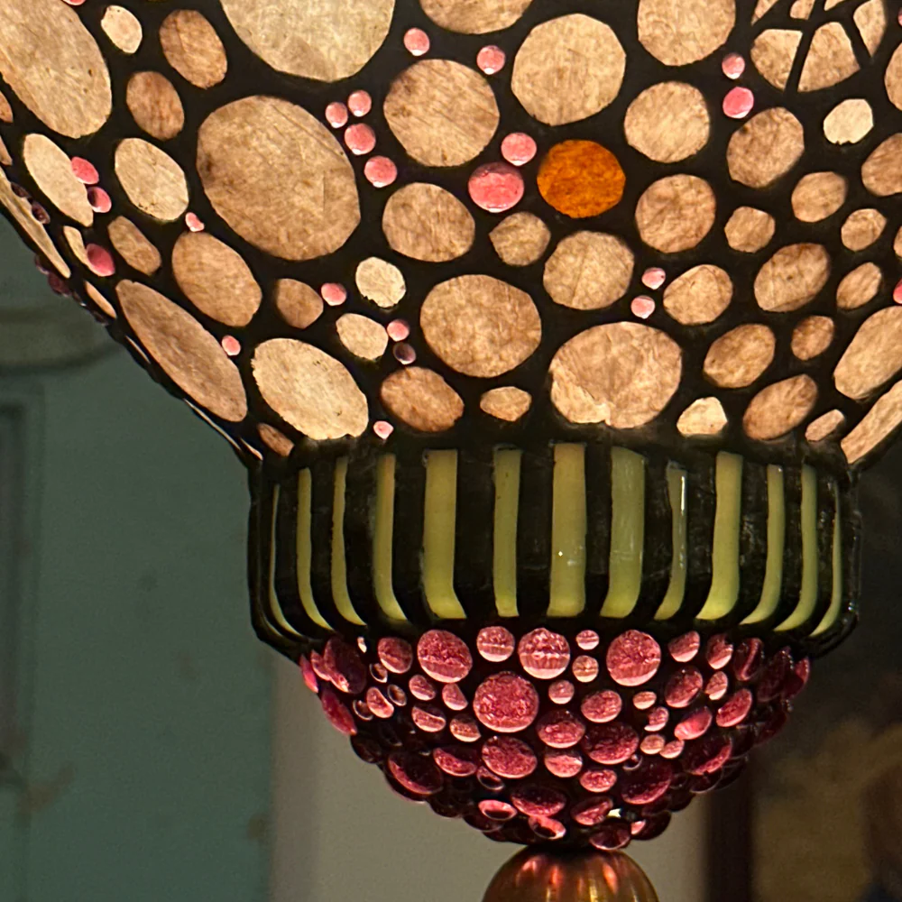 Glass "Majarincess” Lantern in Rose by Adam Kurtzman - Image 2