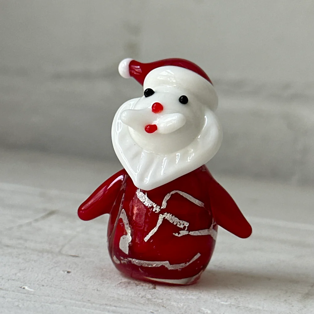 Glass Santa Figurine with Silver Inlining - Image 2