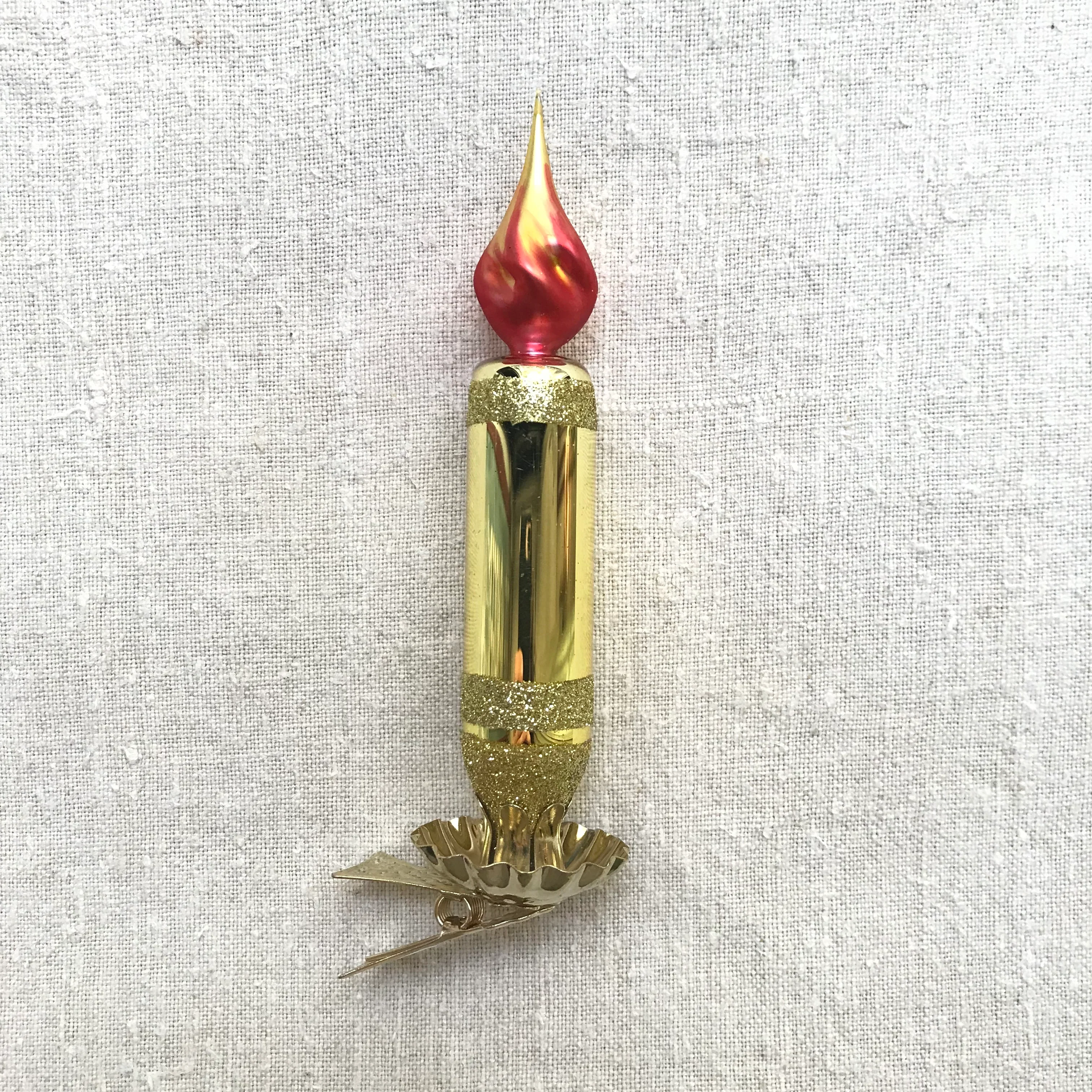 Gold Candle Clip-On Ornament - Image 2