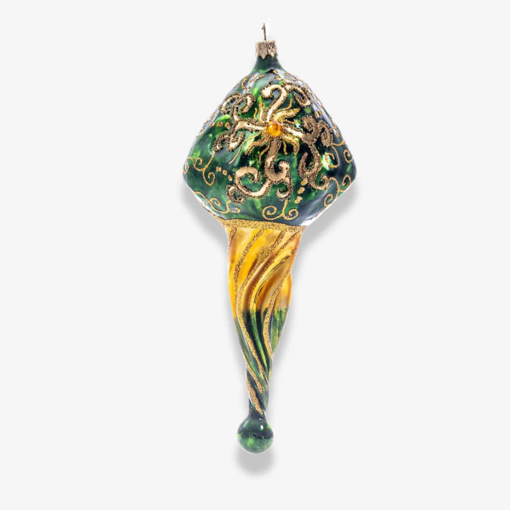 Green Santa Face Icicle Ornament - Image 2