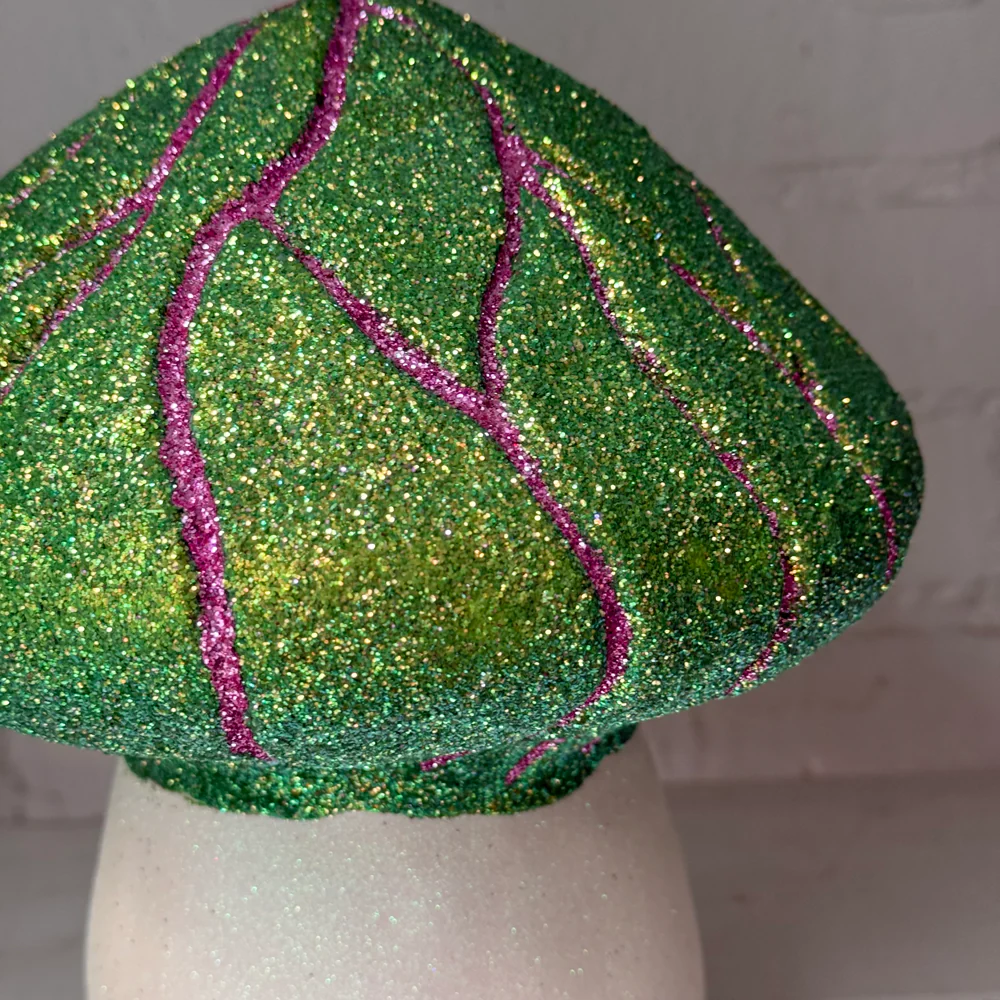 Grooved Glitter Mushroom in Green & Lilac - Image 2