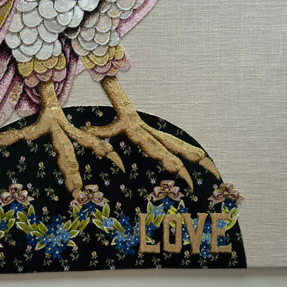 "Love & Hope" Pair of Hand Embroidered Owls by Zara Merrick - Image 10