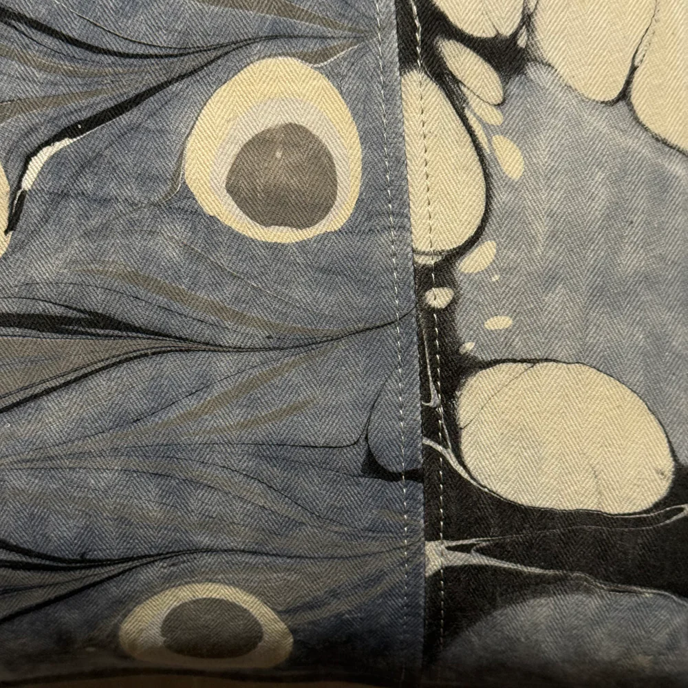Hand Marbled One-of-a-Kind Pillow (26-01) - Image 3