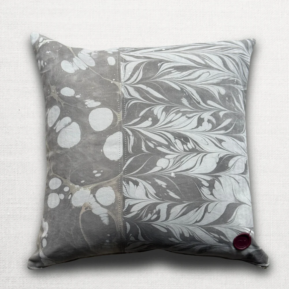 Hand Marbled One-of-a-Kind Pillow (26-02) - Image 2