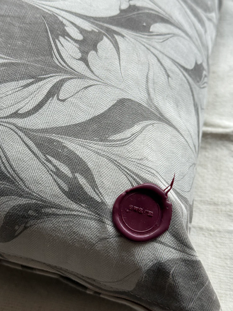 Hand Marbled One-of-a-Kind Pillow (26-02) - Image 3