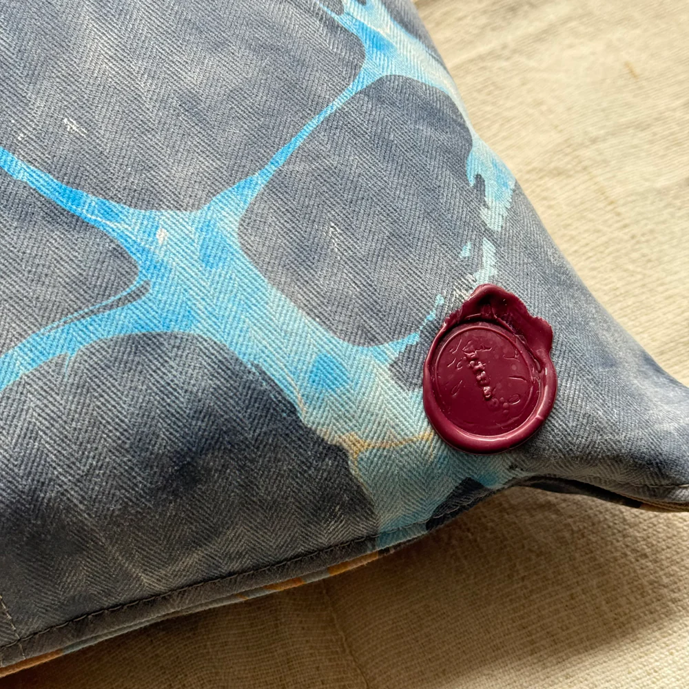 Hand Marbled One-of-a-Kind Pillow (26-05) - Image 3