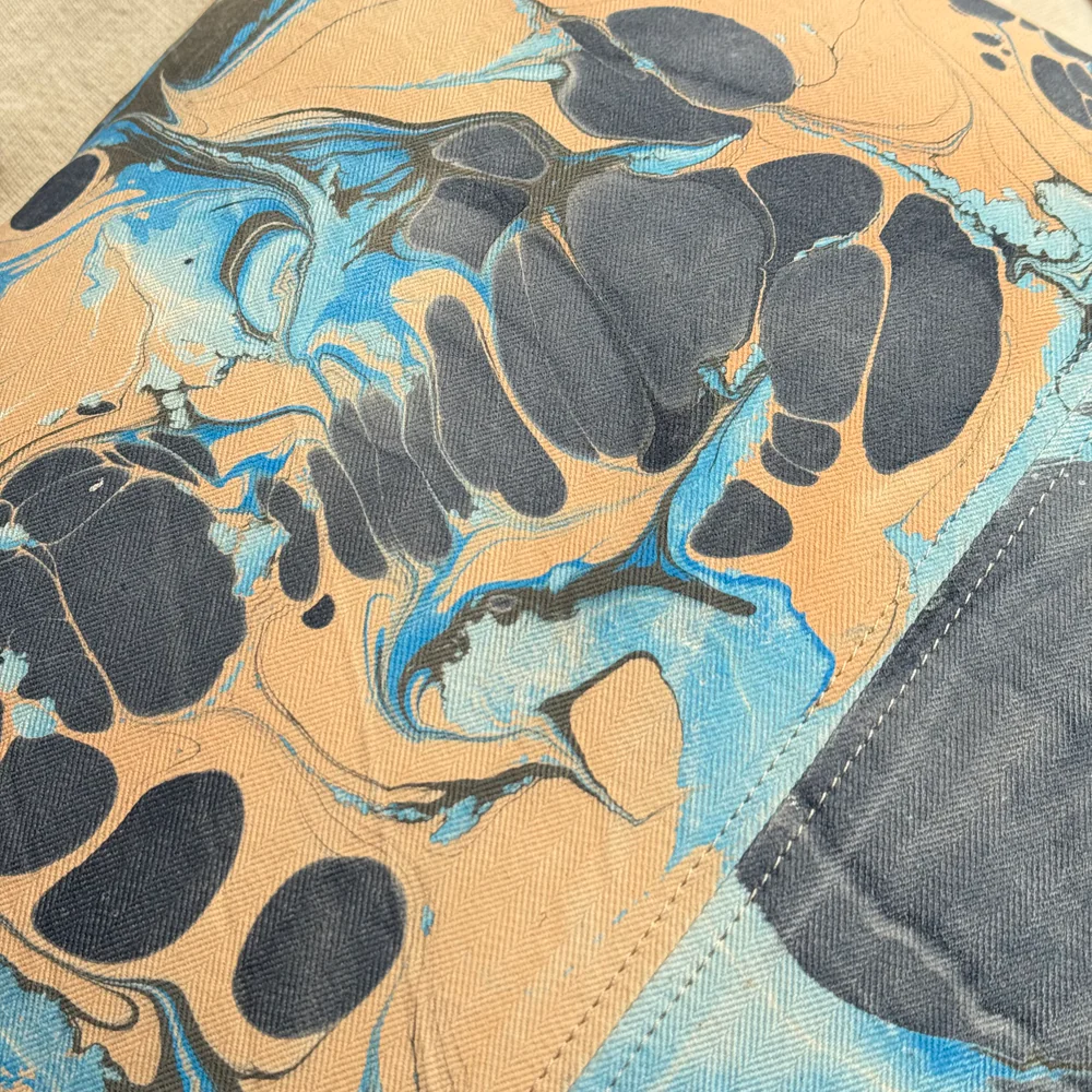 Hand Marbled One-of-a-Kind Pillow (26-05) - Image 4