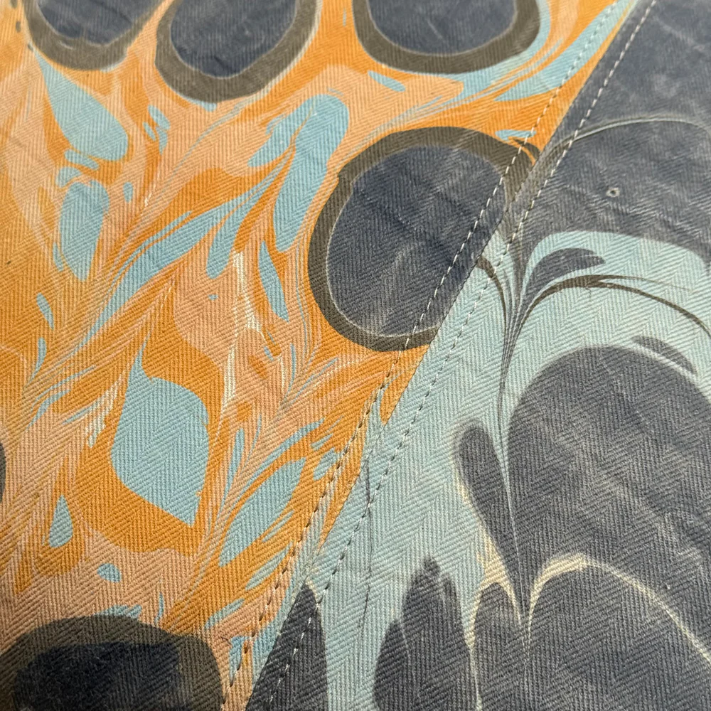 Hand Marbled One-of-a-Kind Pillow (26-05) - Image 5