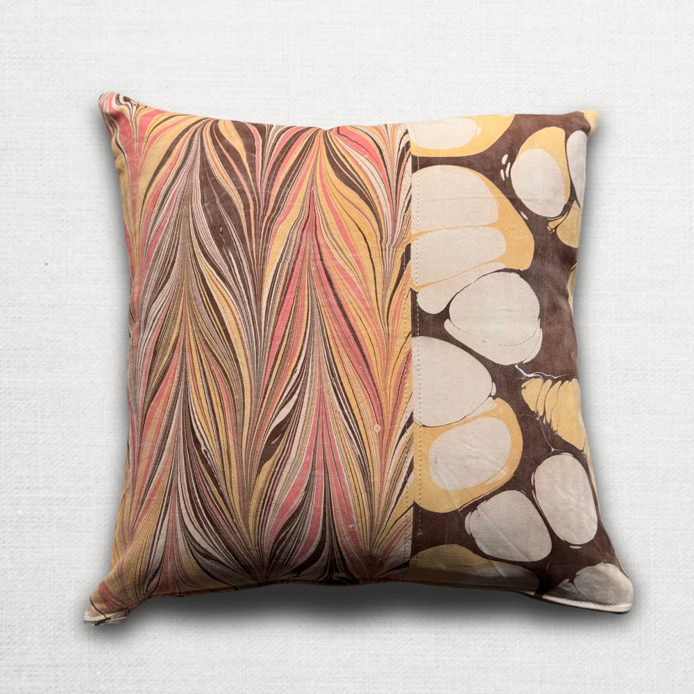 Hand Marbled One-of-a-Kind Pillow (26-06) - Image 2