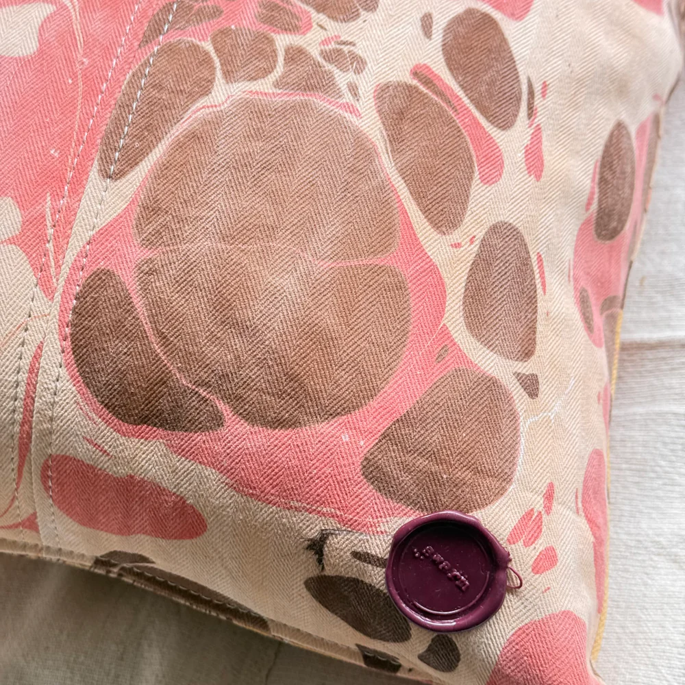 Hand Marbled One-of-a-Kind Pillow (26-06) - Image 3