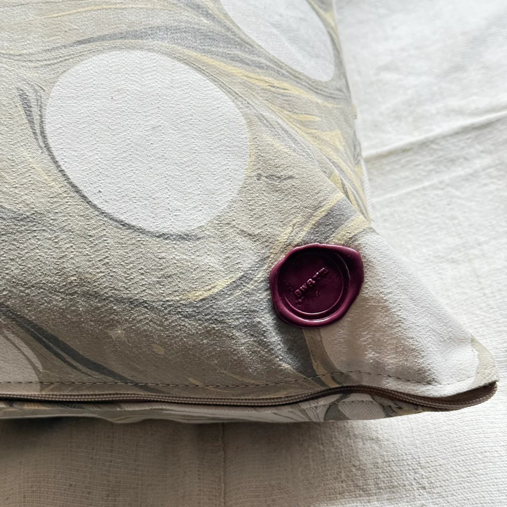 Hand Marbled One-of-a-Kind Pillow (26-07) - Image 3