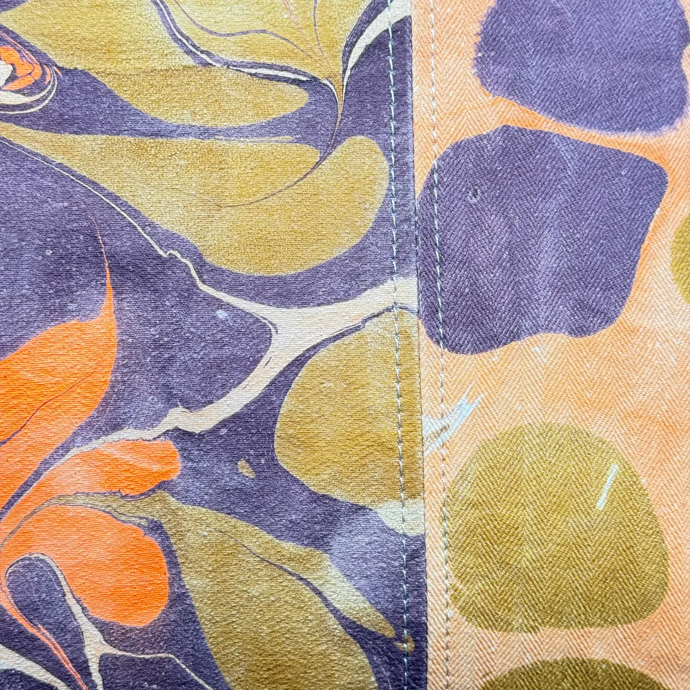 Hand Marbled One-of-a-Kind Pillow (26-08) - Image 5